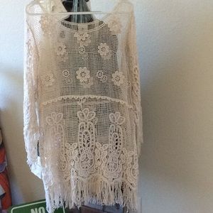 Cream collared cover up